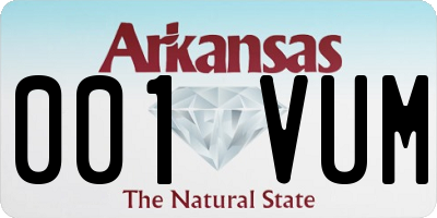 AR license plate 001VUM