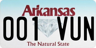 AR license plate 001VUN