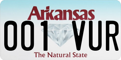 AR license plate 001VUR