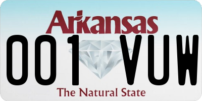 AR license plate 001VUW