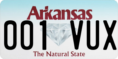AR license plate 001VUX