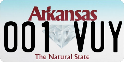 AR license plate 001VUY