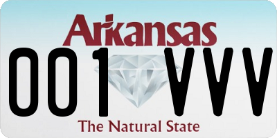 AR license plate 001VVV
