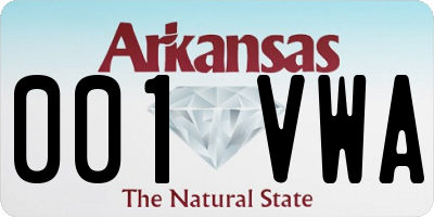 AR license plate 001VWA