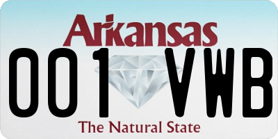 AR license plate 001VWB