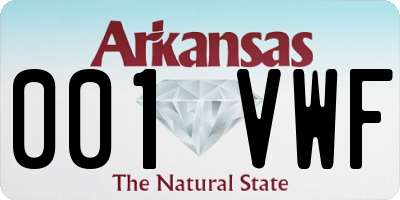 AR license plate 001VWF