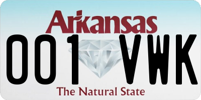 AR license plate 001VWK