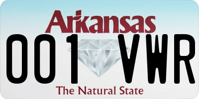 AR license plate 001VWR