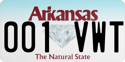 AR license plate 001VWT