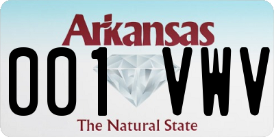 AR license plate 001VWV