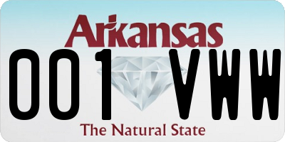 AR license plate 001VWW