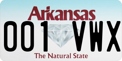 AR license plate 001VWX
