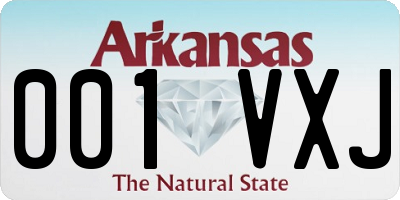AR license plate 001VXJ
