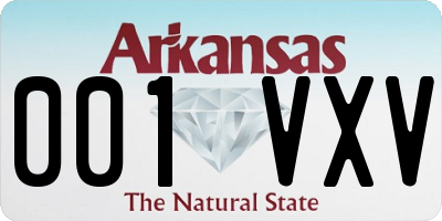 AR license plate 001VXV