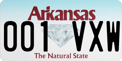 AR license plate 001VXW