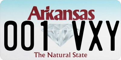 AR license plate 001VXY
