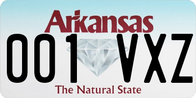 AR license plate 001VXZ
