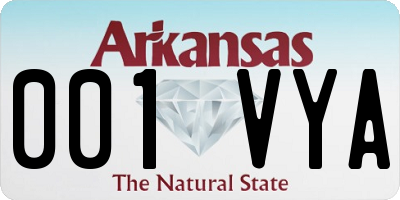 AR license plate 001VYA