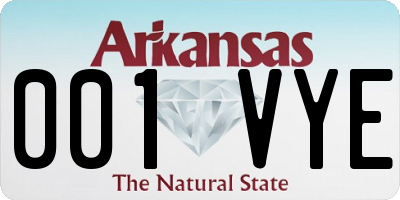 AR license plate 001VYE