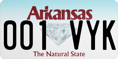 AR license plate 001VYK