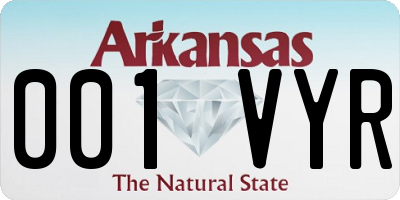 AR license plate 001VYR
