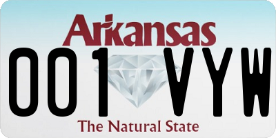 AR license plate 001VYW