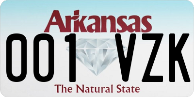 AR license plate 001VZK