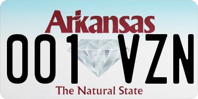 AR license plate 001VZN