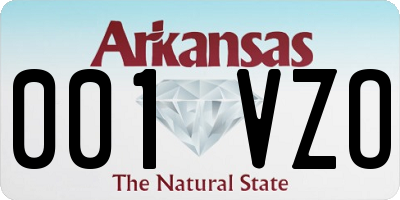 AR license plate 001VZO