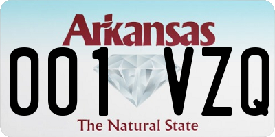 AR license plate 001VZQ
