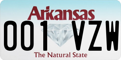 AR license plate 001VZW