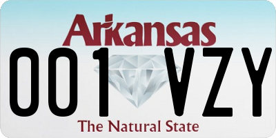 AR license plate 001VZY