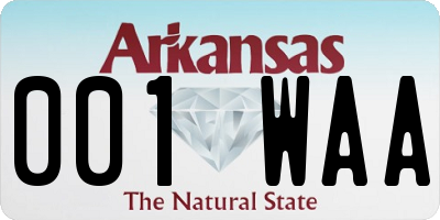 AR license plate 001WAA