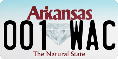 AR license plate 001WAC