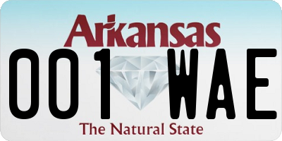 AR license plate 001WAE
