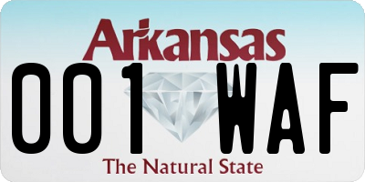 AR license plate 001WAF