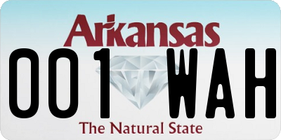 AR license plate 001WAH