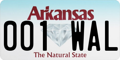 AR license plate 001WAL