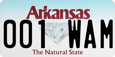 AR license plate 001WAM