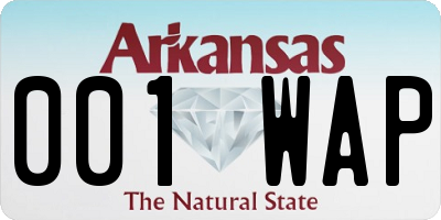 AR license plate 001WAP