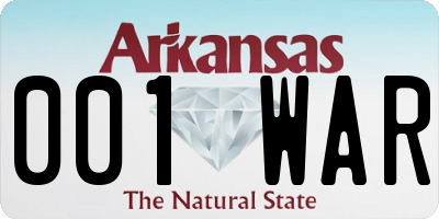 AR license plate 001WAR