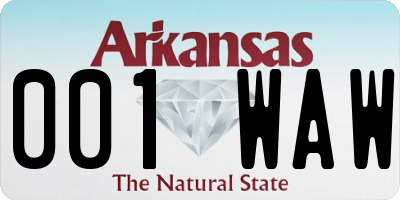 AR license plate 001WAW