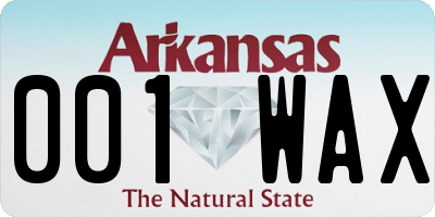 AR license plate 001WAX