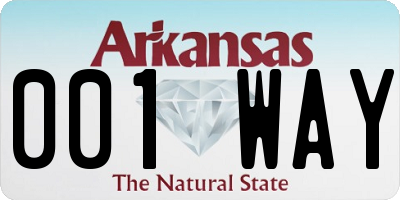 AR license plate 001WAY