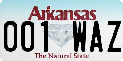 AR license plate 001WAZ