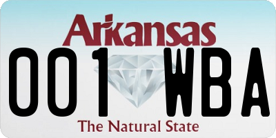 AR license plate 001WBA