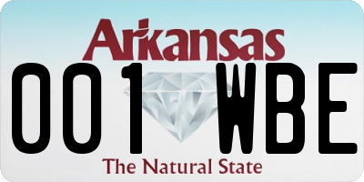 AR license plate 001WBE