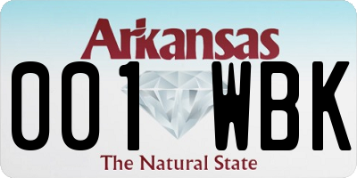 AR license plate 001WBK
