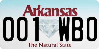 AR license plate 001WBO