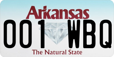 AR license plate 001WBQ